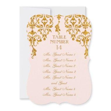 Leaf Damask Art Nouveau Table Seating Chart Invitations