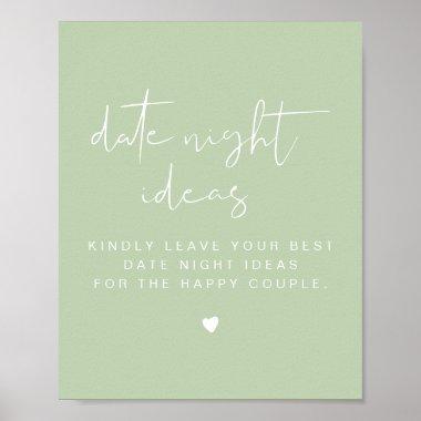 LEAH Vibrant Pastel Green Date Night Invitations Template Poster