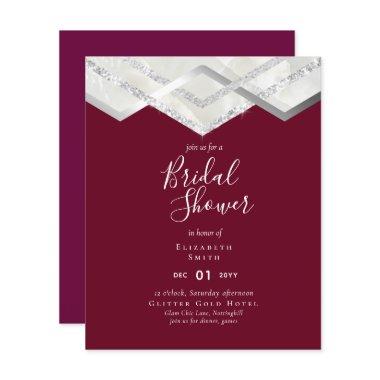 LeahG Budget Silver Deco Bridal Shower Invite