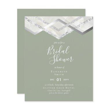 LeahG Budget Silver Deco Bridal Shower Invite