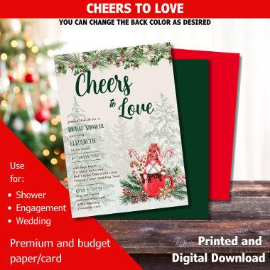 LeahG Cheers to Love Winter Bridal Shower Wedding Invitations