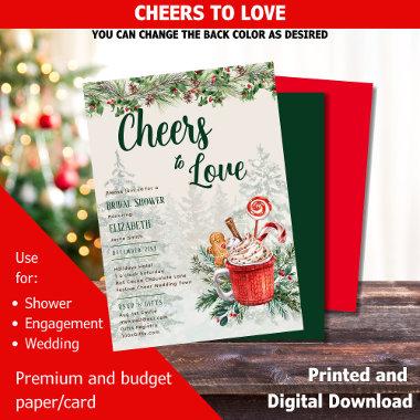 LeahG Cheers to Love Winter Bridal Shower Wedding Invitations