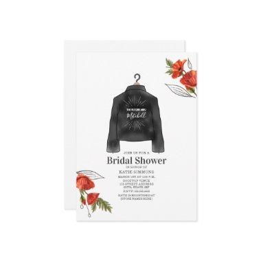 Leather Jacket Poppies Future Mrs. Bridal Shower Invitations