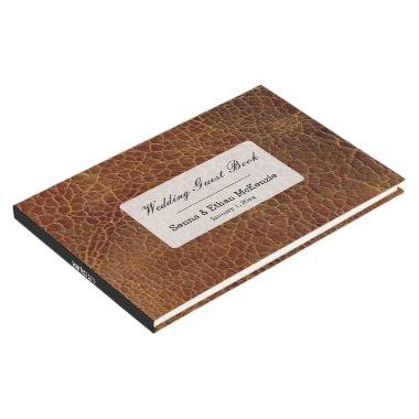 Leather look guest book