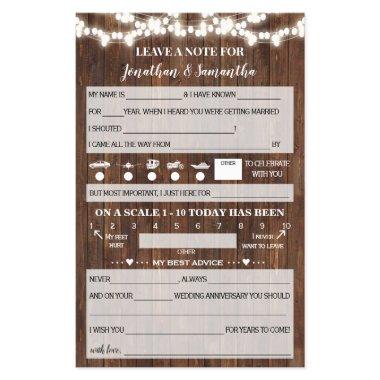 Leave Note for Couple Western Wedding  Flyer