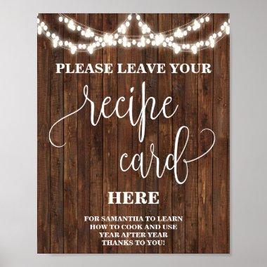 Leave Recipe Invitations Here Western Bridal Shower Sign