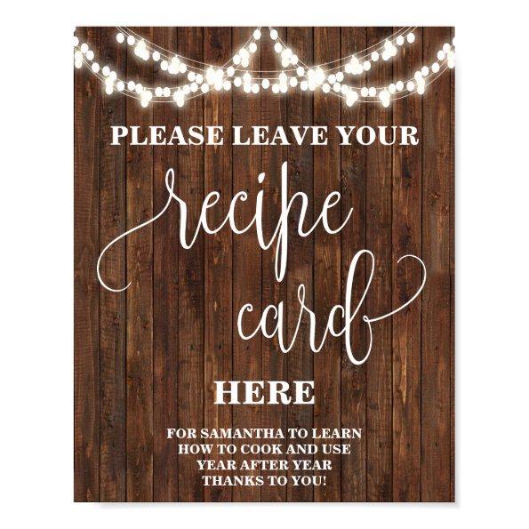 Leave Recipe Invitations Here Western Bridal Shower Sign