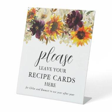 Leave Your Recipe Invitations Here Fall Bridal Shower Pedestal Sign