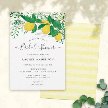 Leaves and Lemons Bridal Shower Invitation Invitations