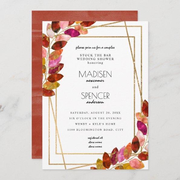 Leaves Couples Stock the Bar wedding shower Invitations