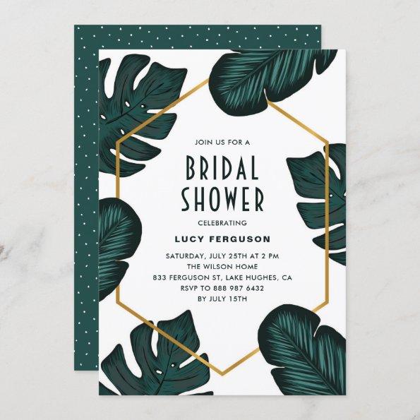 Leaves Frame Tropical Bridal Shower Invitations