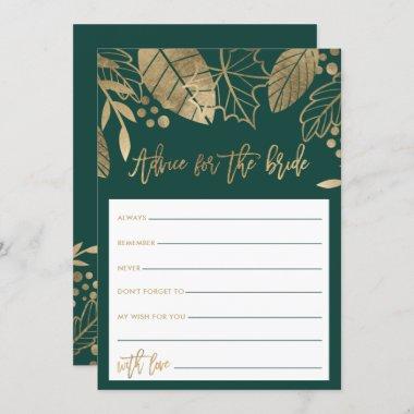 Leaves gold green advice bridal shower game Invitations