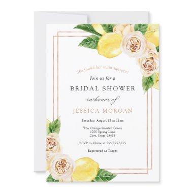 Lemon and Greenery Bridal Shower Invitations