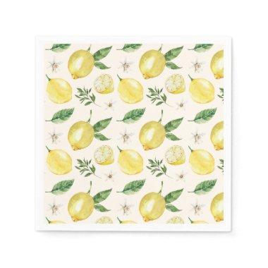 Lemon and Leaves Pattern Napkins