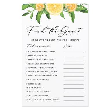 Lemon and Orange Find the Guest Bridal Shower Game