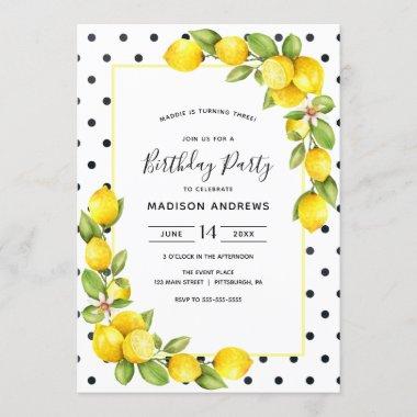 Lemon Birthday Invitations