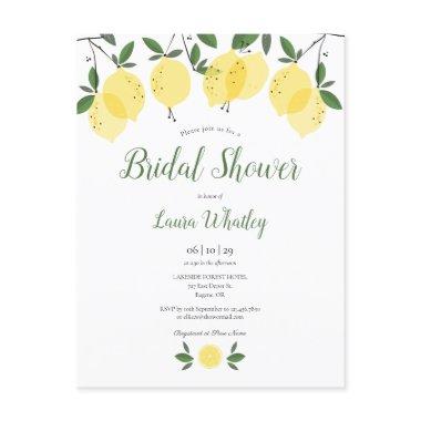 Lemon Blossom Greenery Watercolour Bridal Shower Announcement PostInvitations