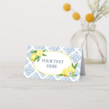 Lemon Blue Tile Italian Place Invitations