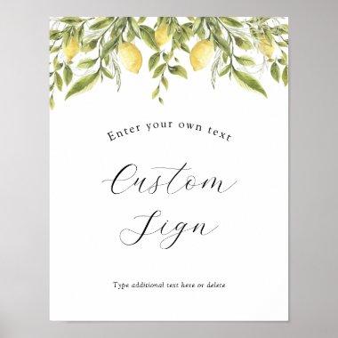Lemon Branch and Greenery Custom Text Sign