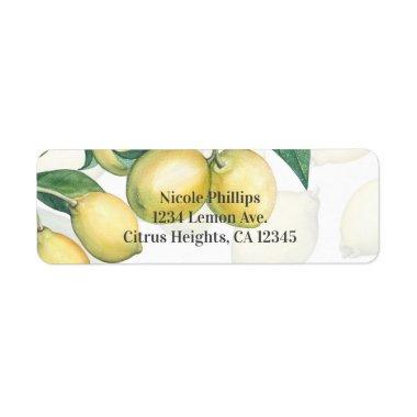 Lemon Branches White & Yellow Country Rustic Favor Label