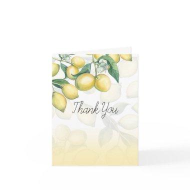 Lemon Branches White & Yellow Country Rustic Thank You