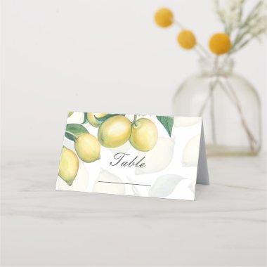 Lemon Branches White & Yellow Country Table Number Place Invitations