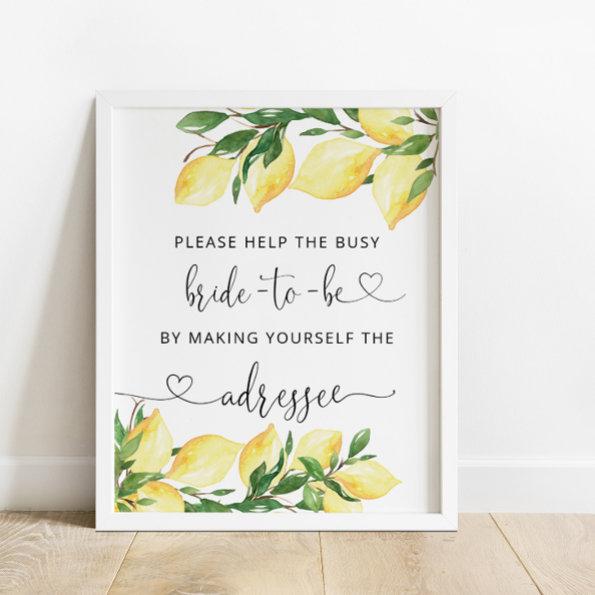 Lemon  Address an Envelope Poster