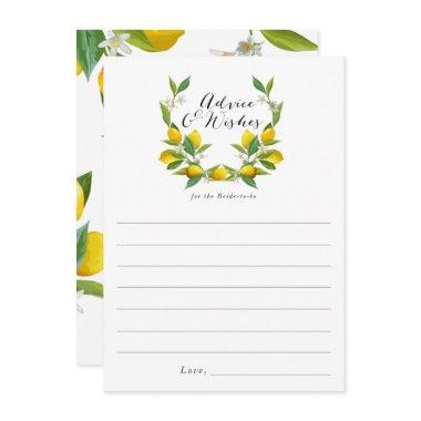 Lemon Bridal Shower advice and wishes Invitations