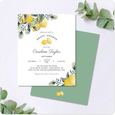 Lemon Bridal Shower Budget Invitations