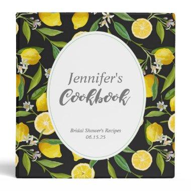 Lemon Bridal Shower Cookbook, Recipe Binder