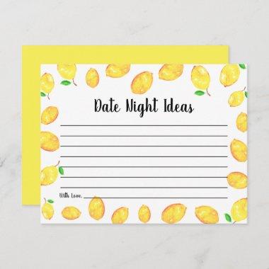 Lemon Bridal Shower Date Night Ideas Enclosure Invitations