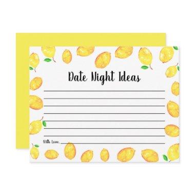 Lemon Bridal Shower Date Night Ideas Enclosure Invitations