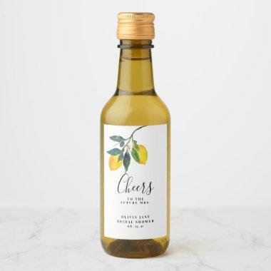Lemon Bridal Shower Decor, Mini Wine Label