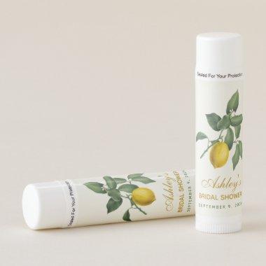 Lemon  Elegant Script Citrus Greenery Lip Balm