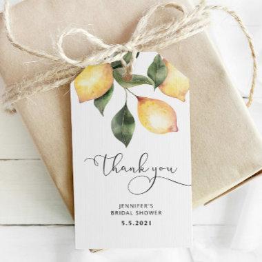 Lemon bridal shower gift tags