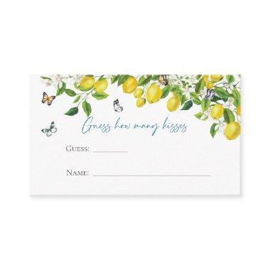 Lemon Bridal Shower | Guess How Many Kisses Enclosure Invitations