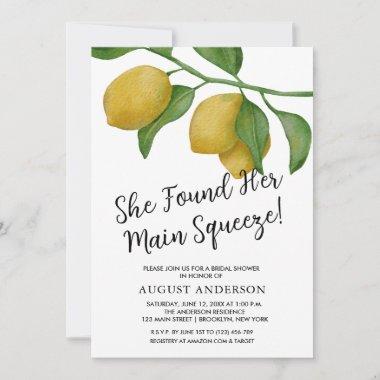 Lemon Bridal Shower Invitations