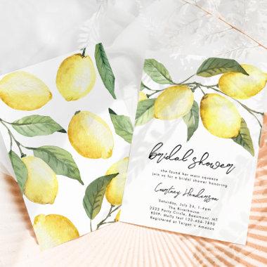 Lemon Bridal Shower Invitations | Citrus