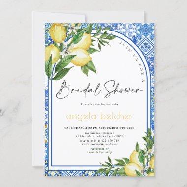 Lemon Bridal Shower - Italian Blue Tiles Invitations