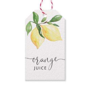 Lemon Bridal Shower Juice Favor Tags