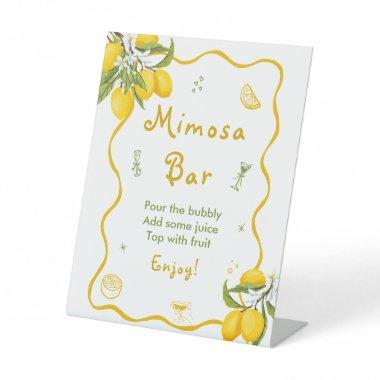 Lemon  Mimosa Bar Pedestal Sign
