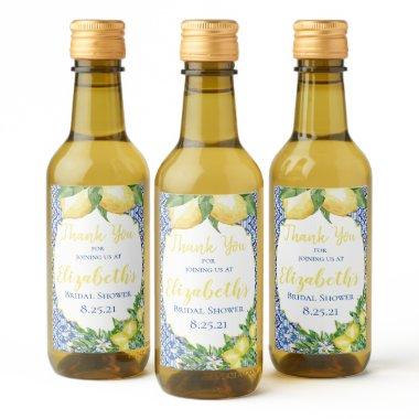 Lemon Bridal Shower Mini Wine Bottle Label