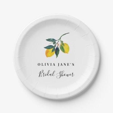 Lemon Bridal Shower Plate, Tropical Paper Plates