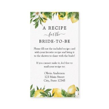Lemon  Recipe Request Enclosure