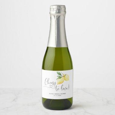 Lemon Bridal Shower Sparkling Wine Label