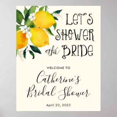 Lemon Bridal Shower, Welcome Poster