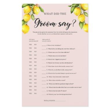 Lemon  What the groom said game