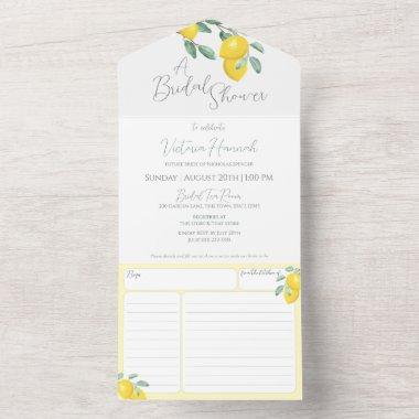 Lemon Bridal Shower with Recipe Invitations