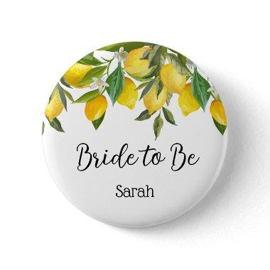 Lemon Bride to Be Button - Lemon Buttons