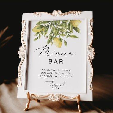 Lemon Calligraphy  Mimosa Bar Sign
